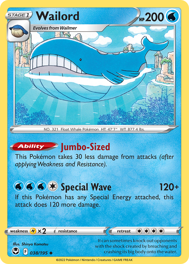 Silver Tempest Wailord #38/195